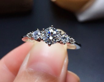 moissanite engagement ring etsy