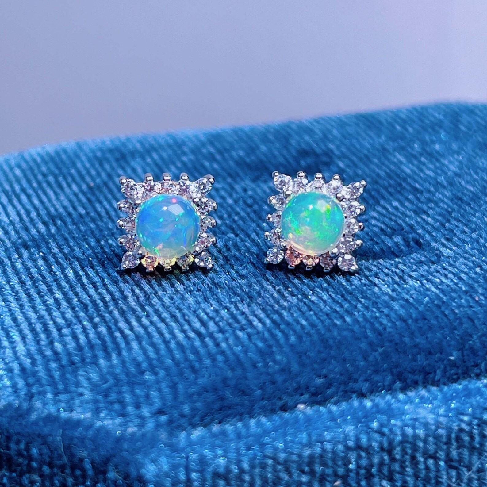 Genuine Fire Opal Stud Earring 925 Sterling Silver Stud Etsy