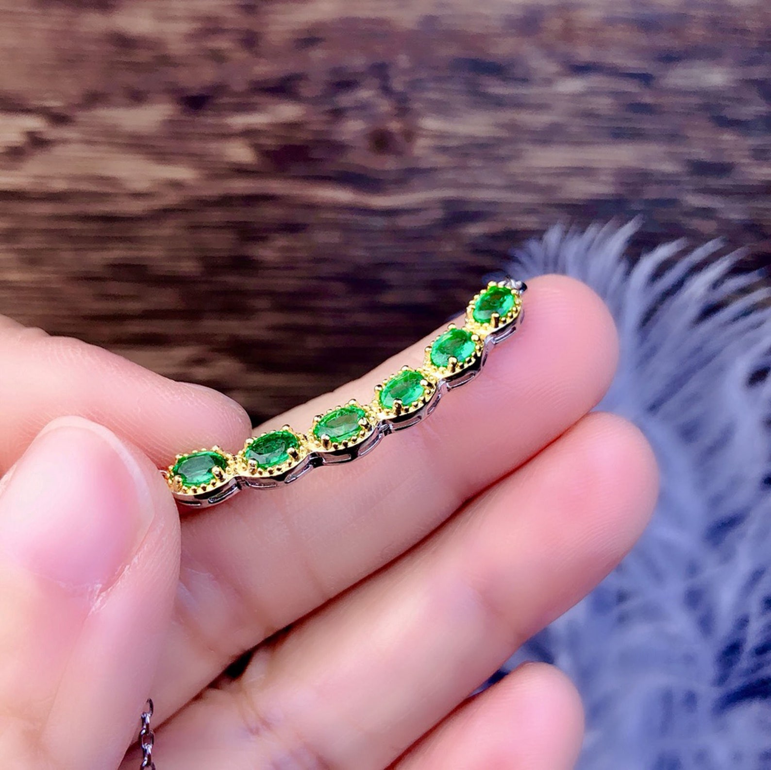 1.1 ct Raw Emerald Jewelry Gold Plated Necklace 925 | Etsy