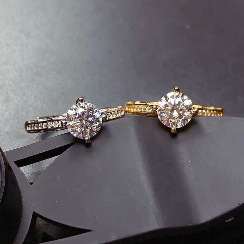 Gift for Her Woman Moissanite Engagement Ring CZ Diamond Moissanite Band Ring Moissanite Jewelry 925 Sterling Silver Moissanite Ring