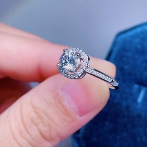 Moissanite Ring Brilliant Round Cut Moissanite Sterling - Etsy