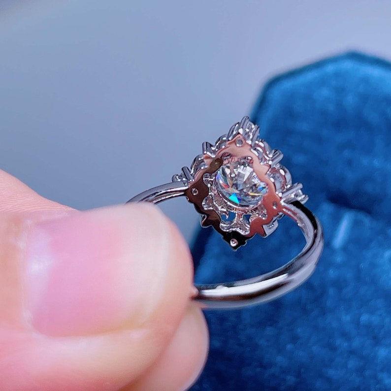 Dainty Moissanite Ring Sterling Silver Ring 1ct Colorless Etsy