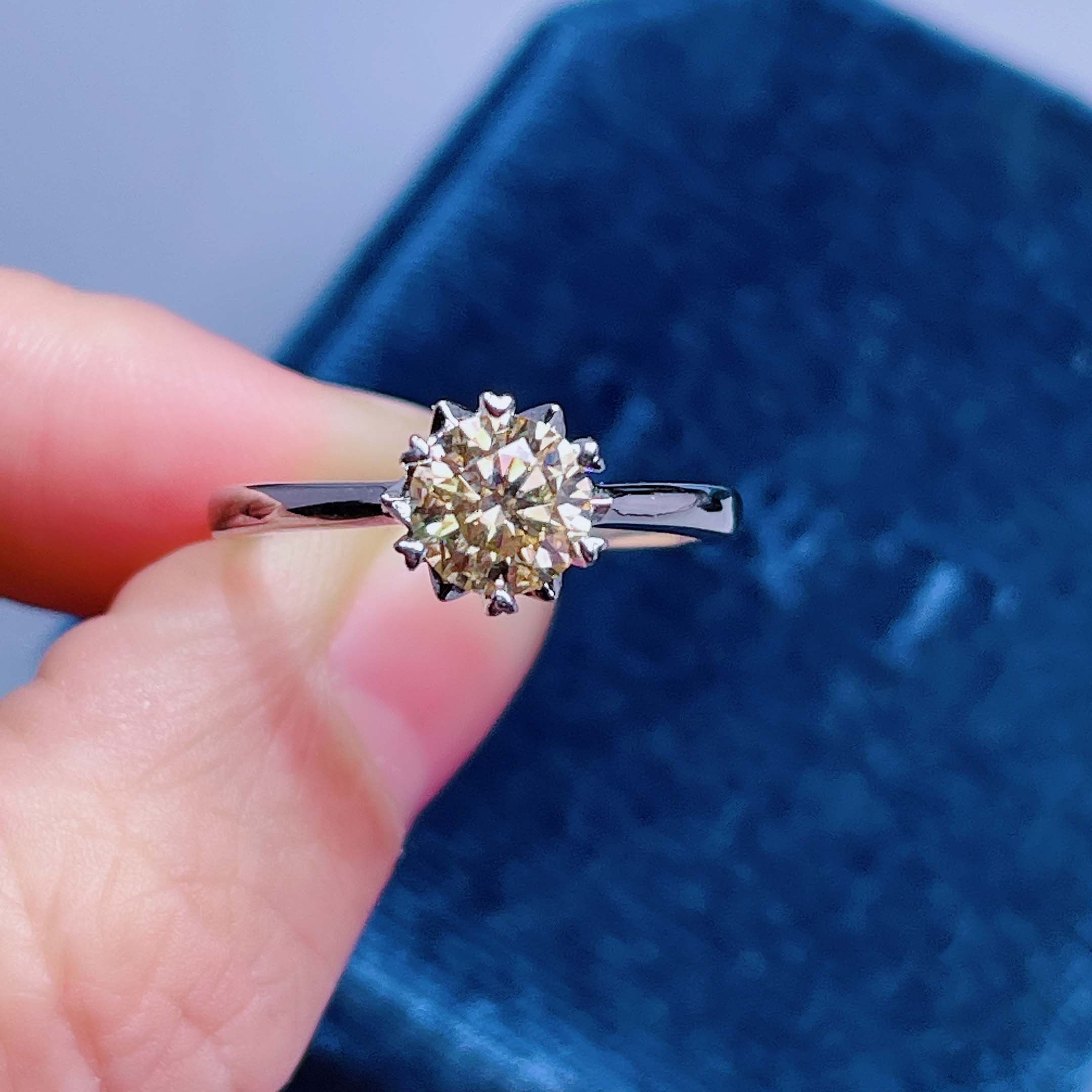DIYA - Anillos De Boda De Compromiso De Moissanita De Corazón De 1 Quilate Para Mujer, Plata De Ley 925, Vástago Dividido, Promesa, Halo De Eternidad, Aniversario, Navidad, Día De San Valentín