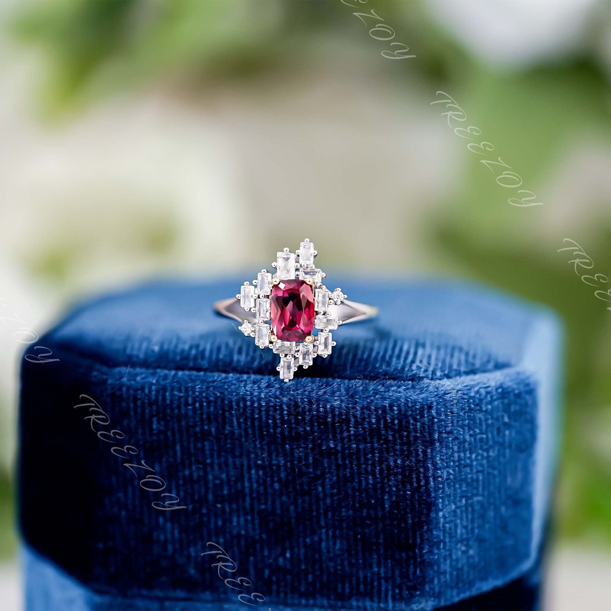 Anello In Argento Sterling 925 Con Pietra Preziosa Granato Fatto A - Foto 4