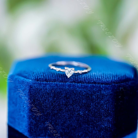Sterling Silver Genuine Aquamarine March Birthstone Heart Ring Sterling Silver Genuine Aquamarine March Birthstone Heart Ring
