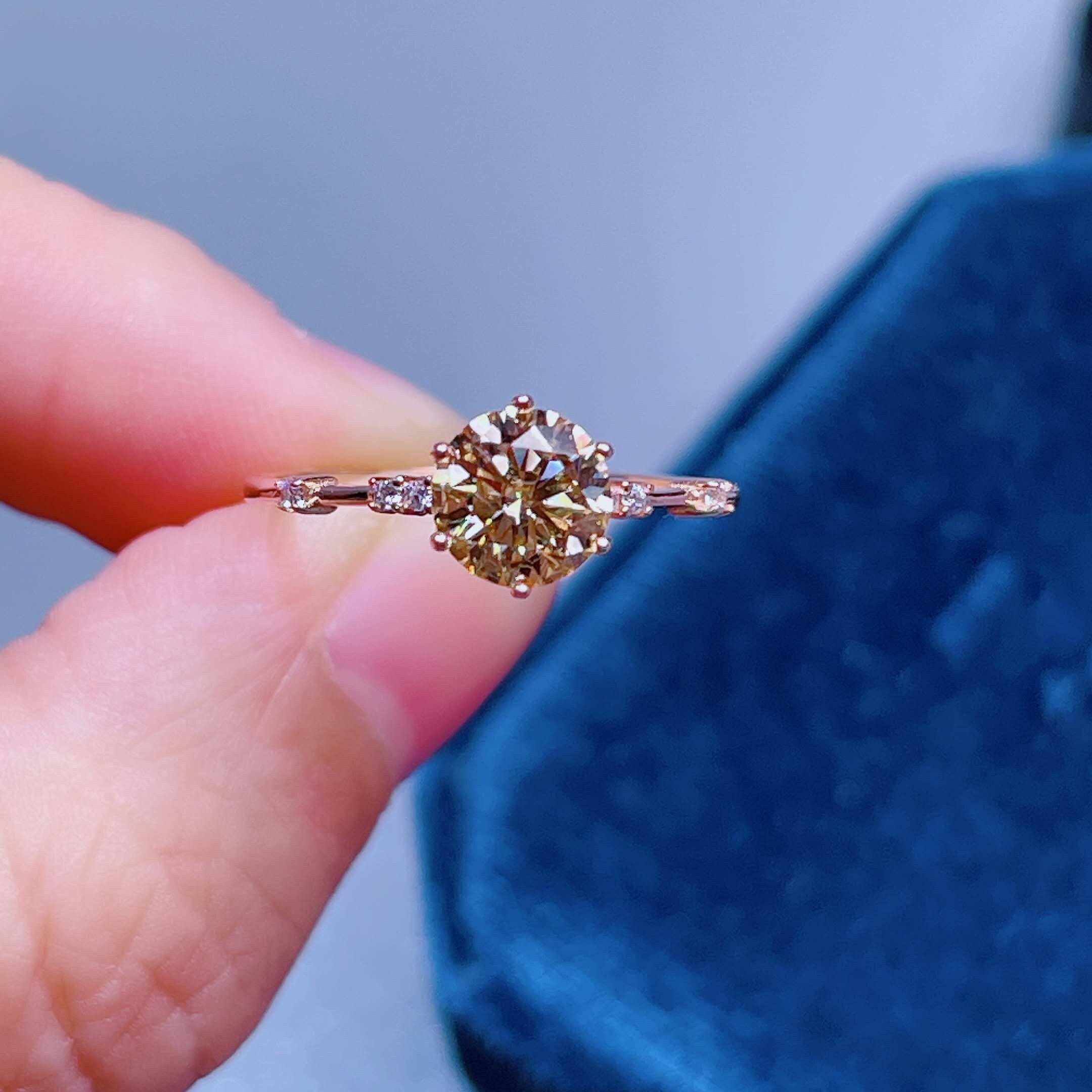 Handmade Yellow Moissanite Ring 925 Sterling Silver Ring Etsy