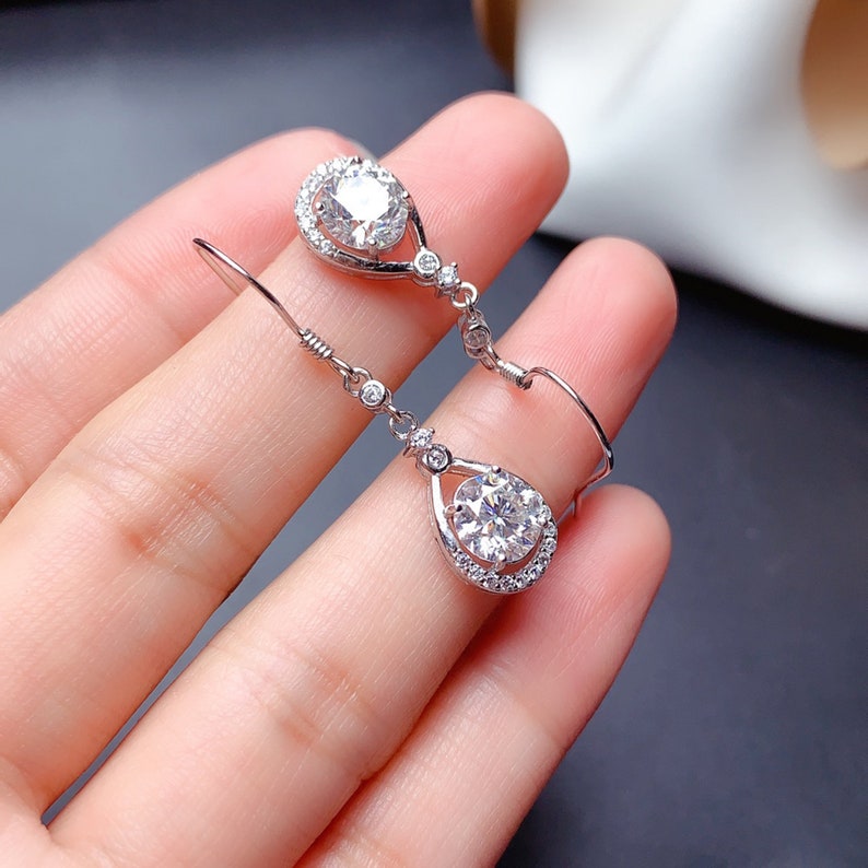 7.2 Carat Moissanite 925 Sterling Silver Earrings main image 1