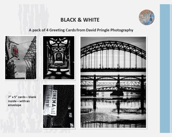 Greeting Card Pack – 4 Cards – Black & White – Newcastle upon Tyne