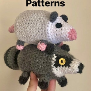 PATTERN crochet opossum and raccoon bundle