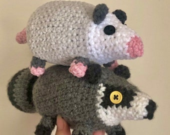 PATTERN crochet opossum and raccoon bundle