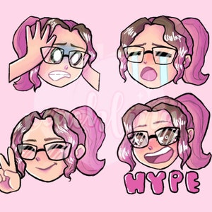 Emote Twitch personalizzate, disegno di emoticon di gioco, emote personalizzate, emote e-sport personalizzate, emote di chat, emoticon dei cartoni animati, emote di app