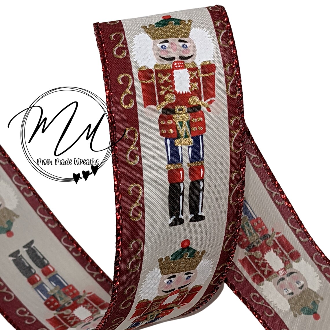 1.5 Nutcracker Christmas Light Natural Wired Ribbon Perfect Toy Soldier