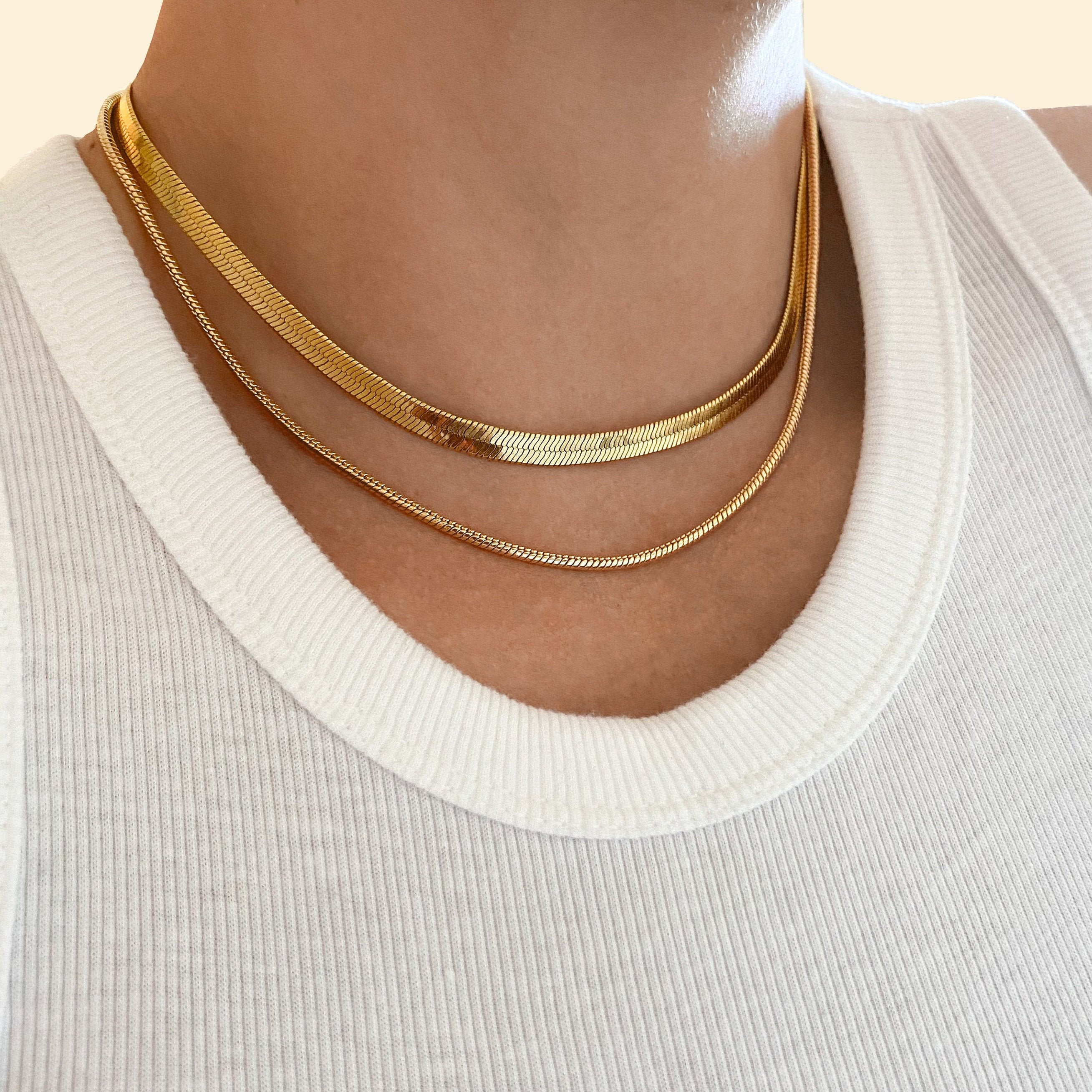 Omega chain necklace gold Clearance