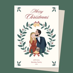 Kerstkaart voor 3-4 tekens Kerstkaart Personaliseer kerstkaart Cadeaus voor familie Afdrukbare aangepaste kaarten Kerstcadeau