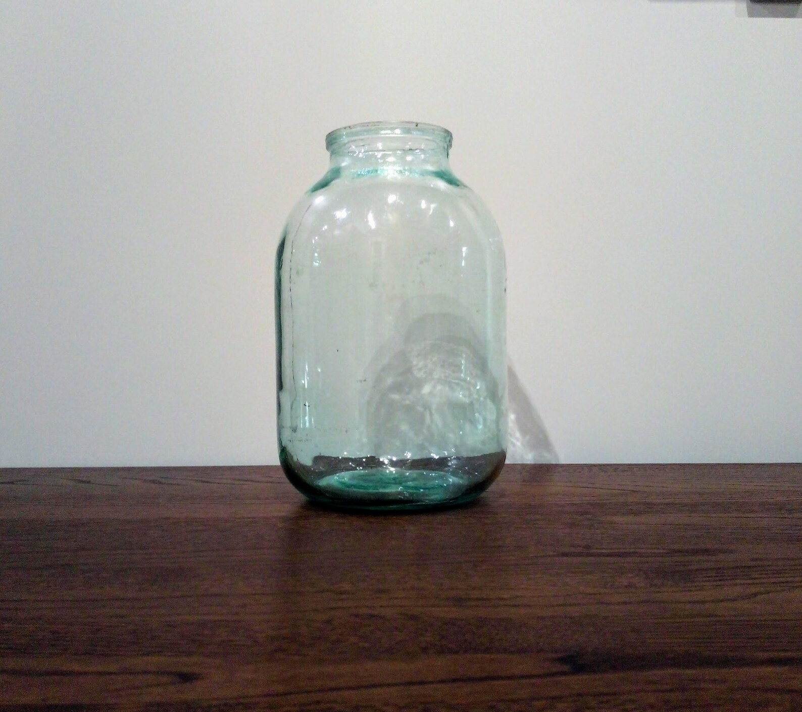 Vintage glass jar 3L. Retro green glass jar. Old glass jar Etsy