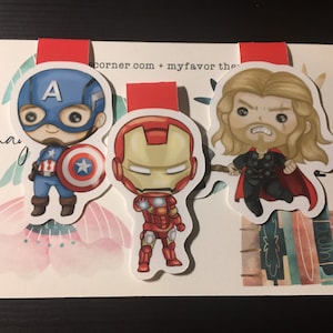 Super Heroes Bookmark, Super Heroes Avengers Magnetic Bookmarks Cute