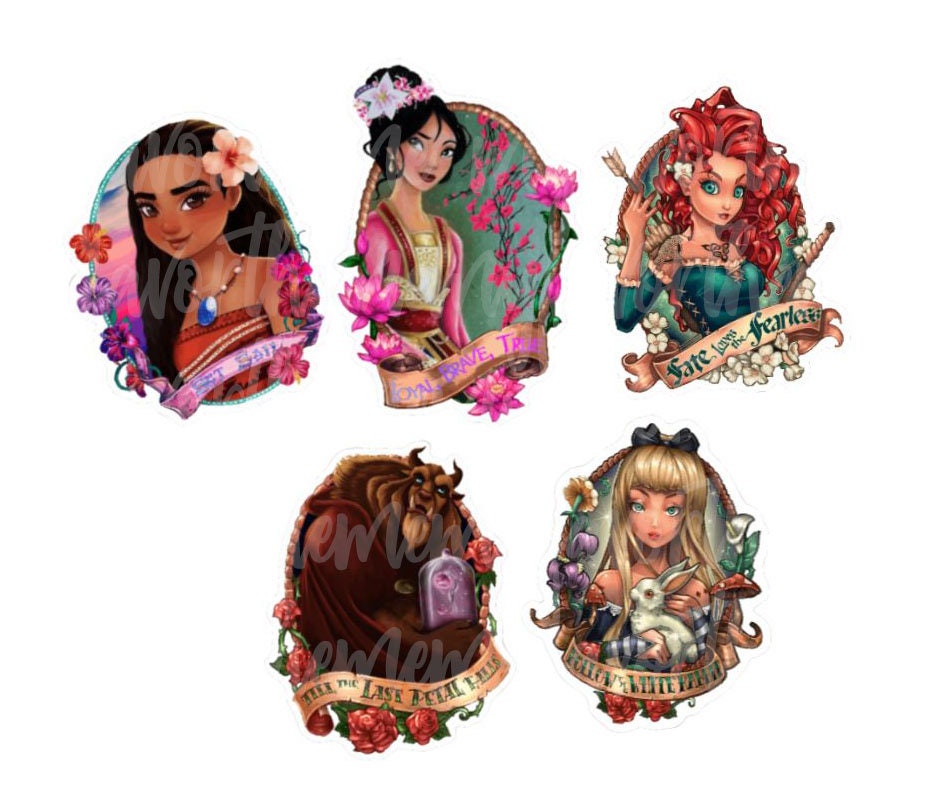 Sticker Puteri Princess Fairy Tales Stickers, Tattooed Princess - Etsy