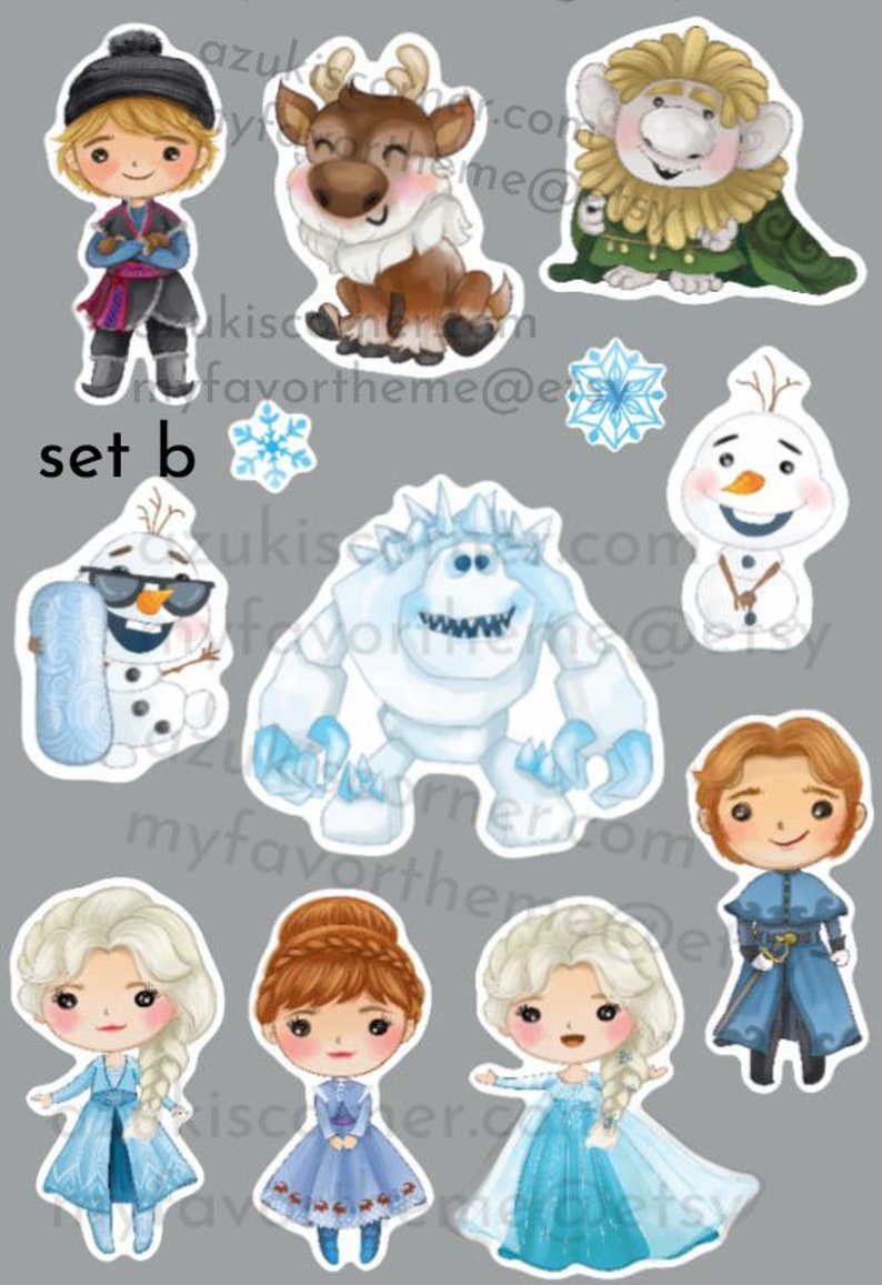 Ice Princess Sticker Sheet Chibi Cute Planner Stickers Etsy