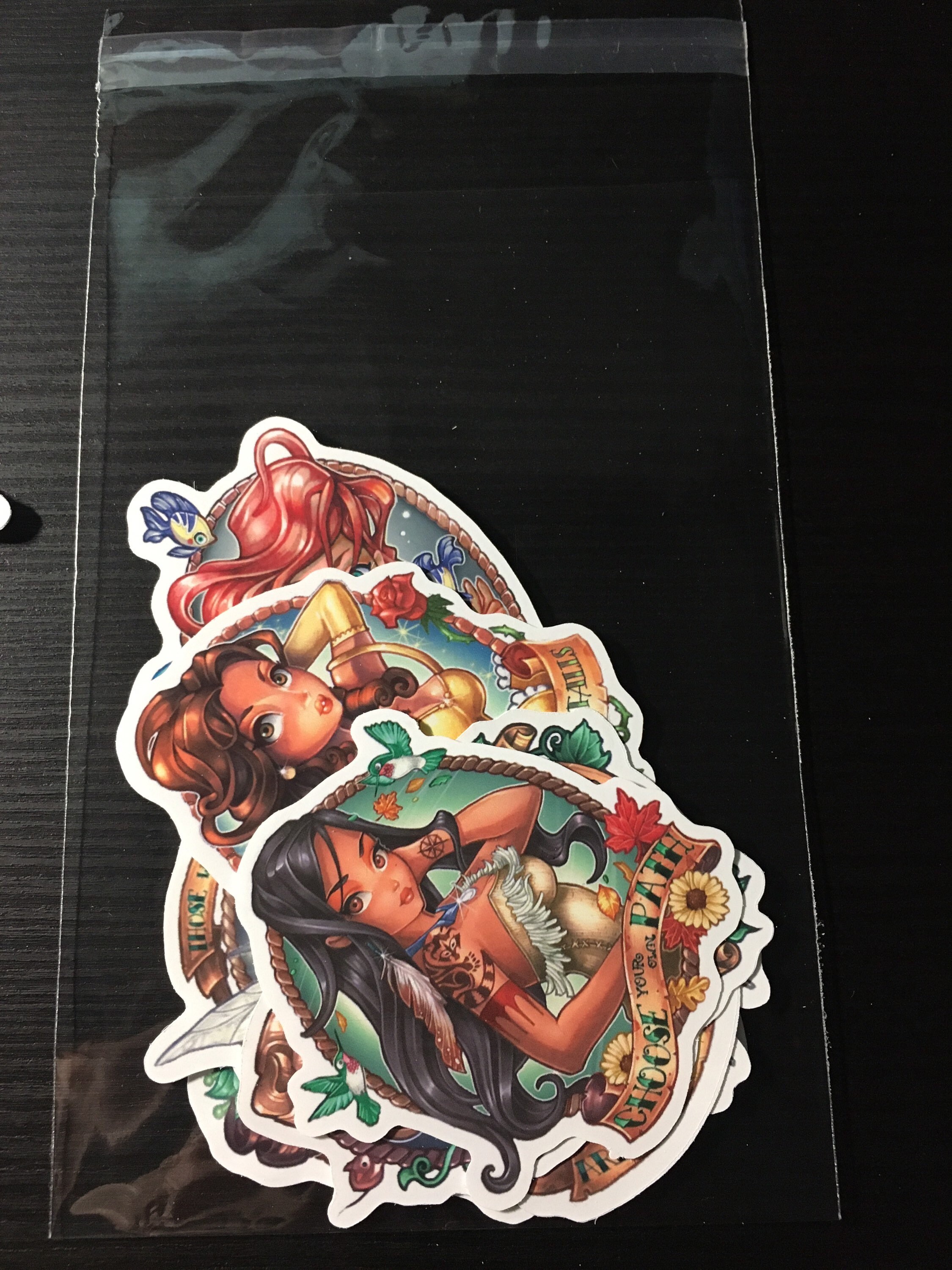 Sticker Puteri Princess Stickers, Fairy Tales Characters Tattooed Sticker Pack, Die ...