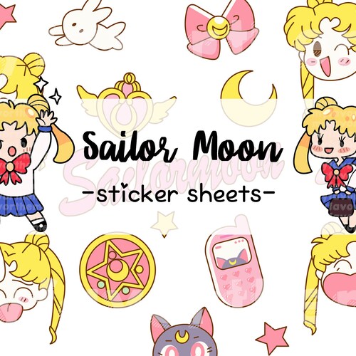 anime sticker serena sailor scouts sticker sheet chibi cute etsy