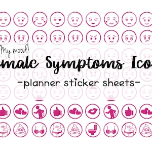 Female Symptoms Mood Emoji Planner Icon Stickers
