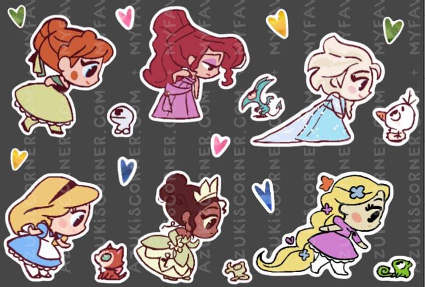 Sticker Puteri Princess Stickers, Fairytale Princess and Pets BFF Sticker Sheet, Cute ...