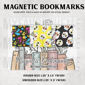 Candy Skulls Bookmarks, Magnetic Bookmark, Magnetic Page Clip, Student Bookmarks, Cute Bookmarks, Planner Page Marker