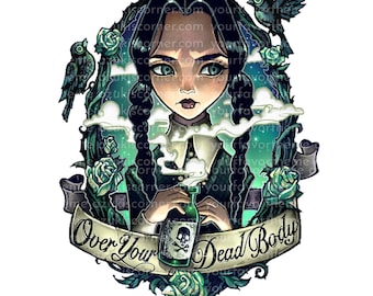 Horror Sticker, Halloween Sticker, Movie Sticker Over your Dead Body