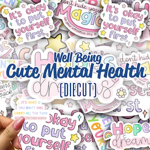 Sticker santé mentale positive, citations sur le bien-être, vinyles autocollants, stickers motivants