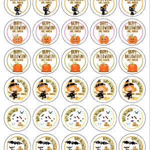 Halloween Birthday Thank You Stickers, Party Labels Favors for Treat Bag