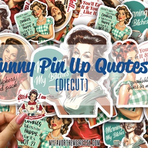 Pin up girls, sticker rigolo, sarcastiques pin up girls vinyle autocollants, autocollants rétro filles vintage