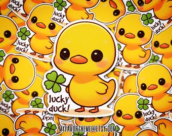 Lucky Duck Sticker, Funny Vinyl Sticker, Funny Sticker, Water Bottle Sticker, Laptop Sticker