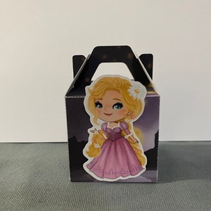 Princess Favor Box, Party Favor Box, Birthday Party Box, Birthday Decorations - Long Hair Princess