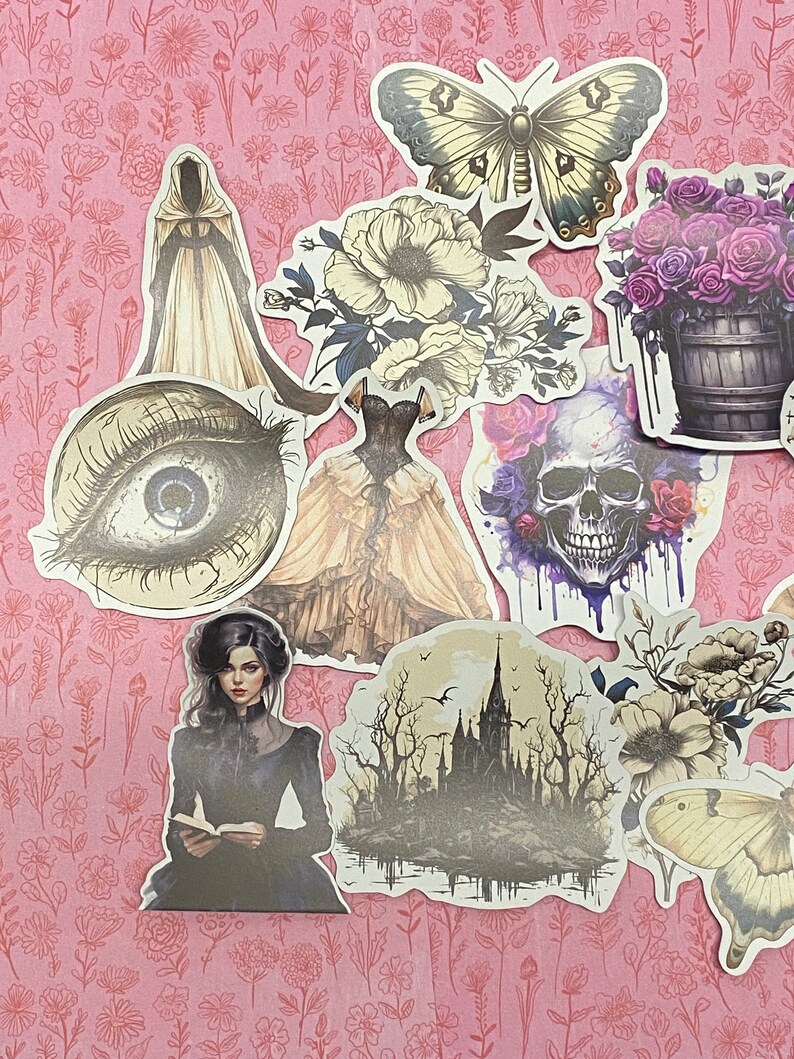 Vintage Goth Assortment Sticker Pack, Goth Castle Stickers, Vinyl ...