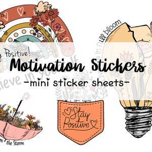 Stickers Rester Positif, Stickers Motivants, Esprit Fort, Crois En Soi - Mini Sticker