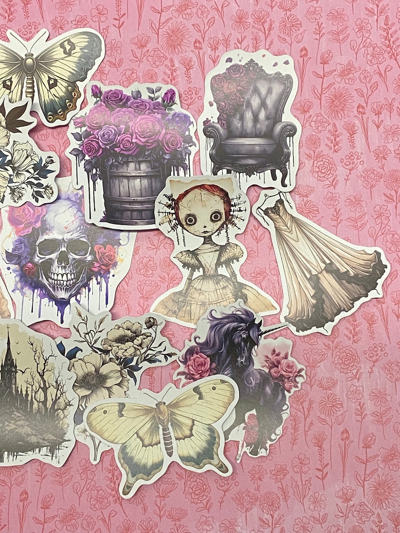 Vintage Goth Assortment Sticker Pack, Goth Castle Stickers, Vinyl ...