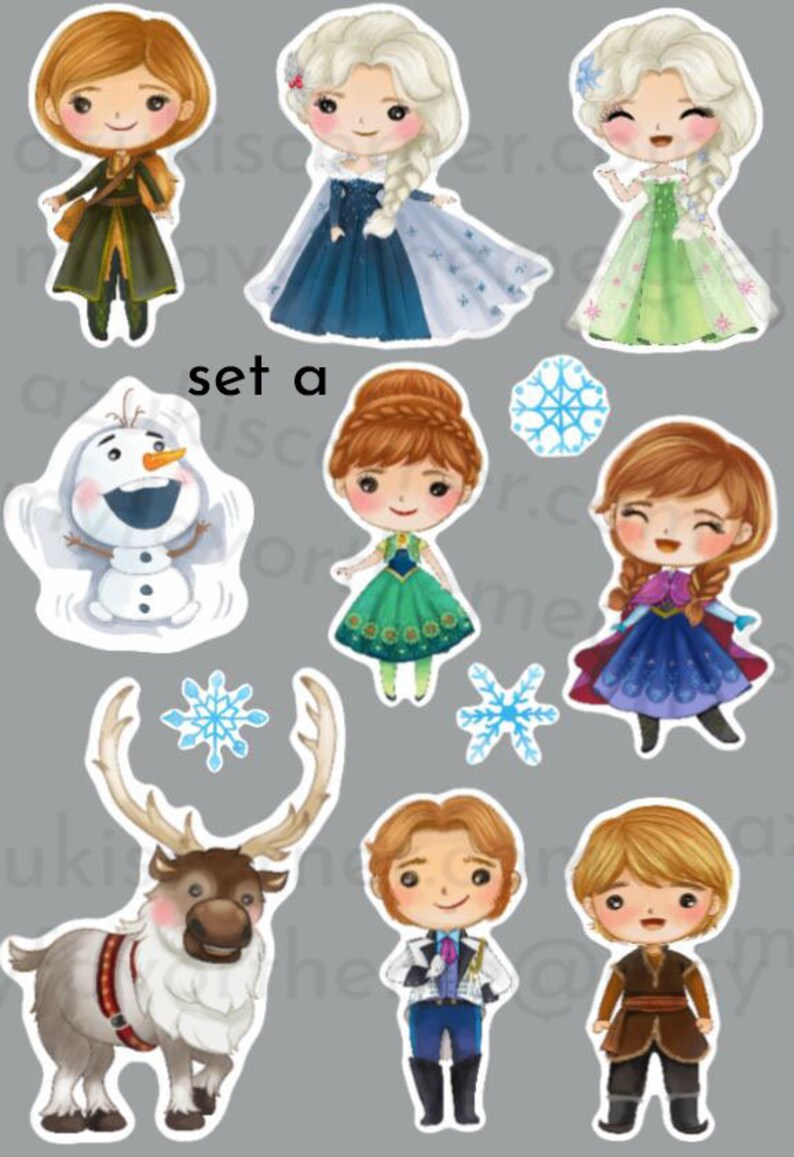 Ice Princess Sticker Sheet Chibi Cute Planner Stickers Etsy