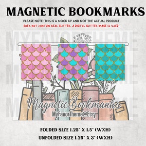 Mermaid Bookmarks, Magnetic Bookmark, Magnetic Page Clip, Student Bookmarks, Cute Bookmarks, Planner Page Marker