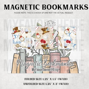 Wonderland Bookmarks, Magnetic Bookmark, Magnetic Page Clip, Student Bookmarks, Cute Bookmarks, Planner Page Marker