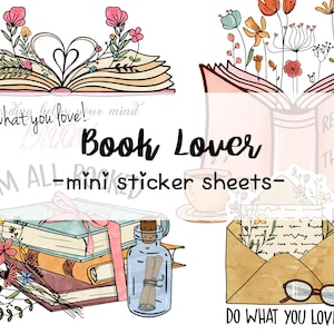 Book Lover Stickers, Bookworm Stickers, Planner Stickers - Mini Sticker