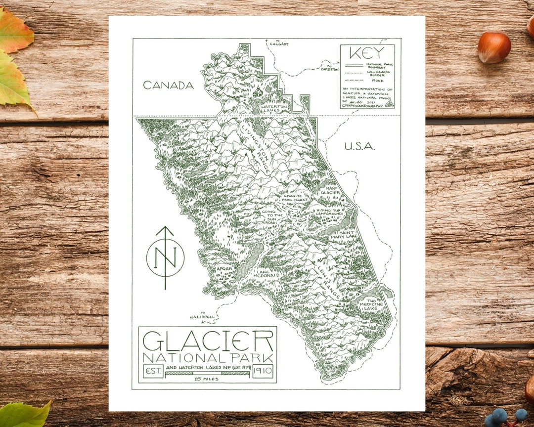 Glacier National Park Map Print - Il 1080xN.4317680326 Iq6v