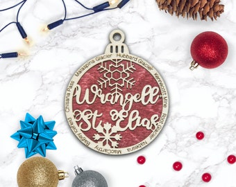 Wrangell - St. Elias National Park Christmas Ornaments / Alaska Wooden Christmas Ornament