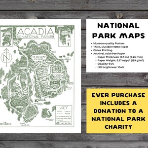 Acadia National Park Map Print | Map of Acadia National Park | Acadia ...