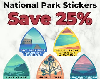 5 National Park Sticker Bundle/ US National Park Sticker Bundle/ National Park Arrowhead Sticker/ Pick Your National Park Sticker Collection