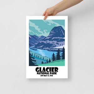 Glacier National Poster, Glacier National Park Art, Montana National Park Poster, National Park Gift