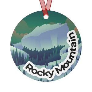 Rocky Mountain National Park Christmas Ornament / Rocky Mountain Ornament / Rocky Mountain Metal Christmas Ornament / Rocky Mountain CO