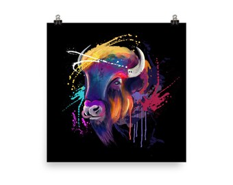 Bison Wall Art, Buffalo Wall Art, American Bison Print, Bison Artwork, Bison Home Decor, Bison Poster