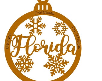 Florida National Park Christmas Ornaments / Wooden Christmas Ornament