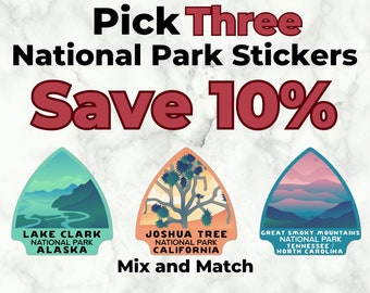 3 National Park Sticker Bundle/ US National Park Sticker Bundle/ National Park Arrowhead Sticker/ Pick Your National Park Sticker Collection