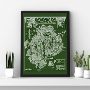 Acadia National Park Map Print | Map of Acadia National Park | Acadia ...